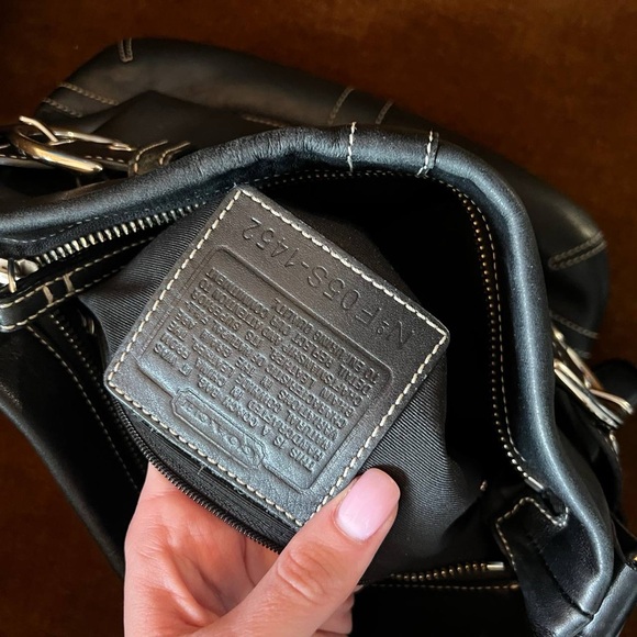 Coach Black Leather Shoulder Bag with Silver Hardware - Picture 9 of 9